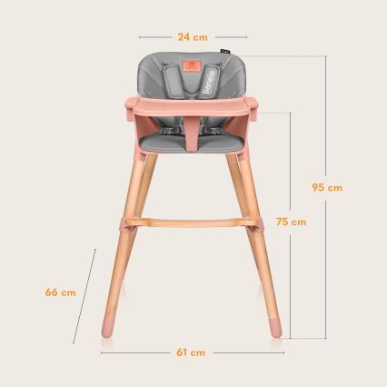 Lionelo - 2-in-1 Kinderhochstuhl KOEN Pink Rose