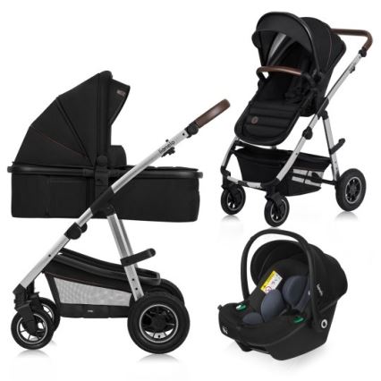 Lionelo - 3-in-1 Kombikinderwagen AMBER Schwarz/Silber