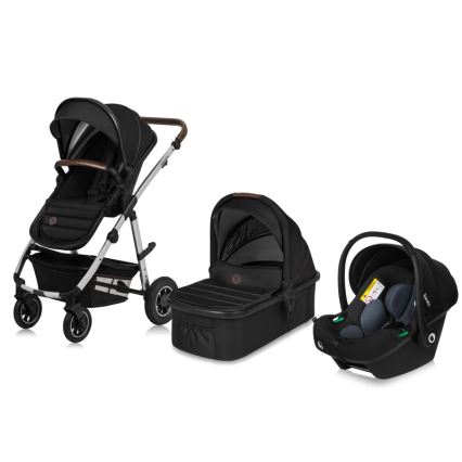 Lionelo - 3-in-1 Kombikinderwagen AMBER Schwarz/Silber