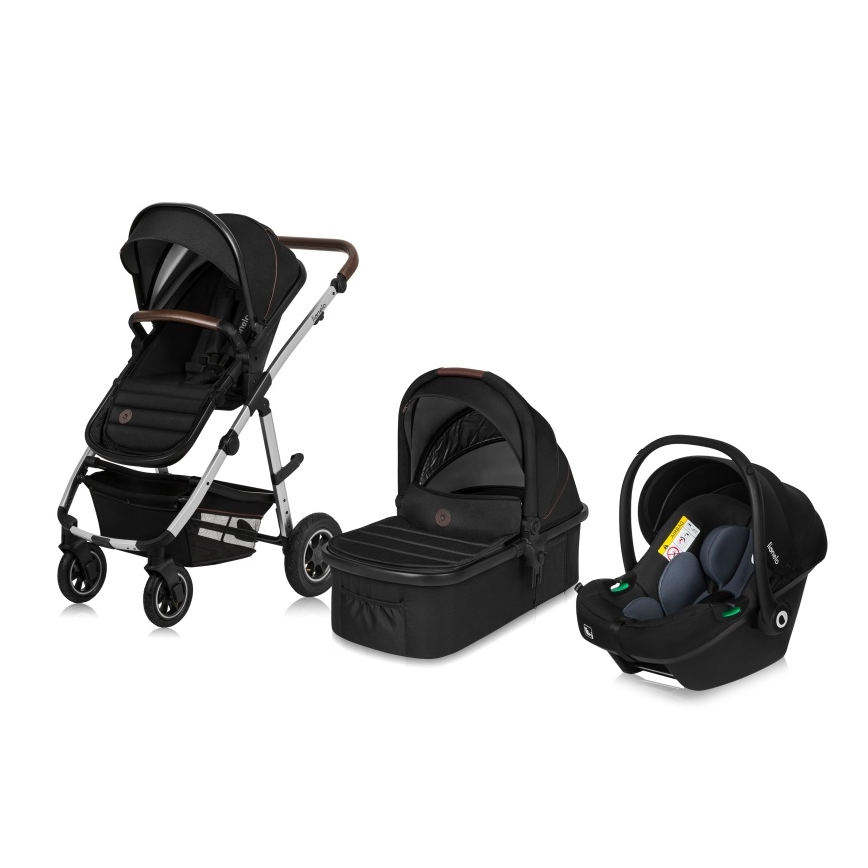 Lionelo - 3-in-1 Kombikinderwagen AMBER Schwarz/Silber