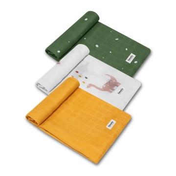 Lionelo - 3er-Set Bambus-Mullwindeln BAMBOO SET 70x70 cm Dino