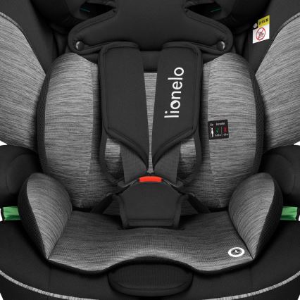 Lionelo - Autokindersitz LEVI i-Size 76-150 cm Schwarz/Grau