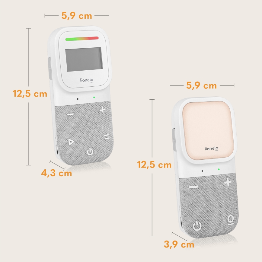 Lionelo - Kabelloses Baby-Audio-Monitor mit Ladefunktion BABYLINE 2.3 5V