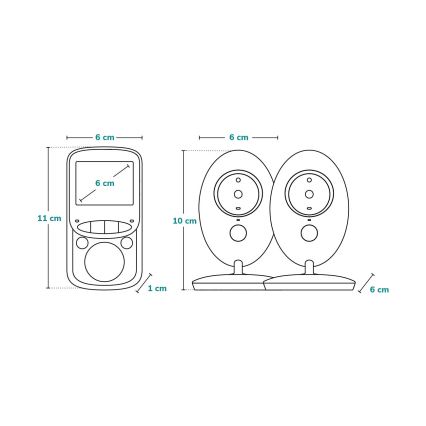 Lionelo - Babyphone mit Monitor BABYLINE 5.1 230V 1000 mAh