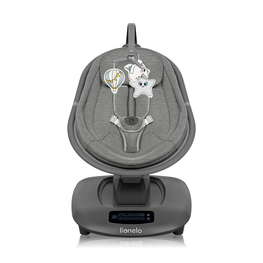 Lionelo - Babyschaukel mit Melodie BLOSSOM Grey Concrete + Fernbedienung