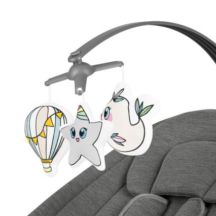 Lionelo - Babyschaukel mit Melodie BLOSSOM Grey Concrete + Fernbedienung