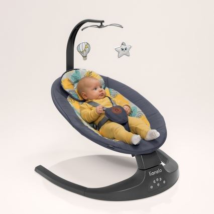 Lionelo - Babyschaukel RALF mit Melodie 4xAA Grau-Graphit + Fernbedienung