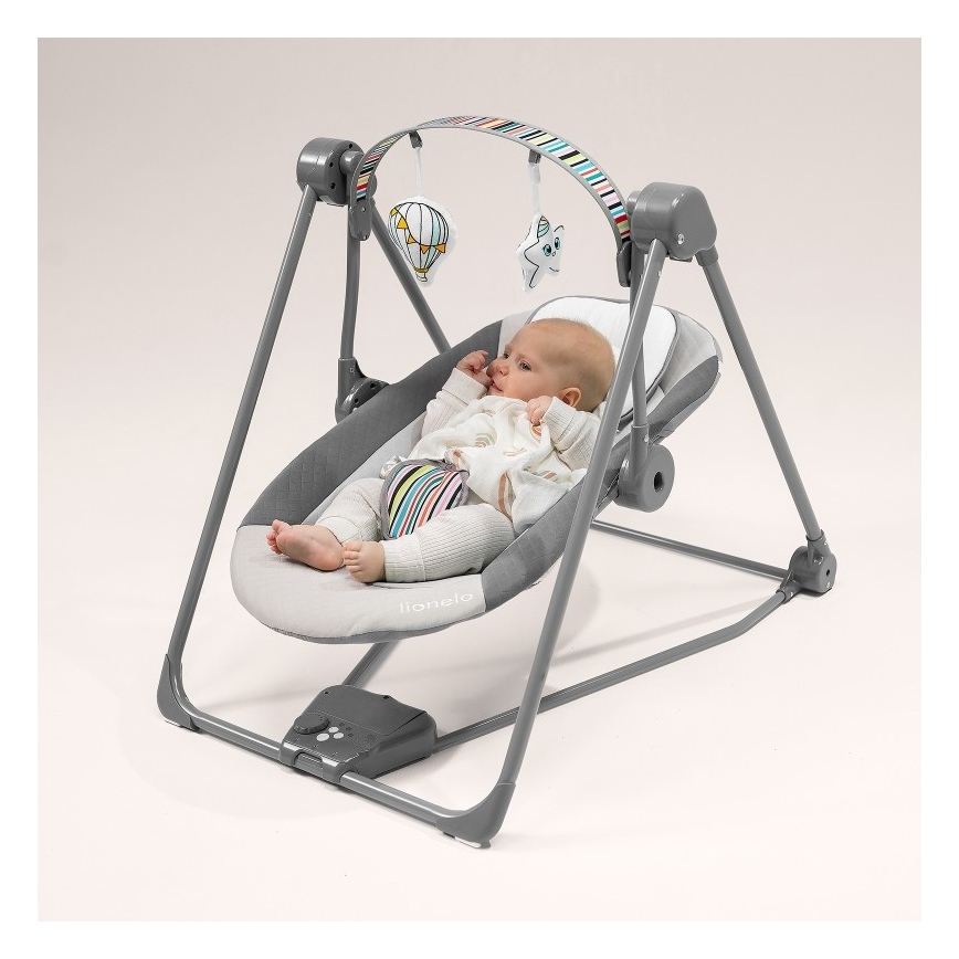 Lionelo - Babywippe OTTO 4xLR14 Cozy Grey