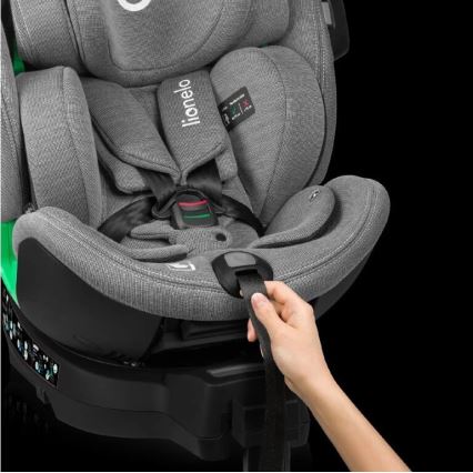 Lionelo - Kindersitz mit Basis, drehbar HARMONY i-Size 40-150 cm schwarz/grau