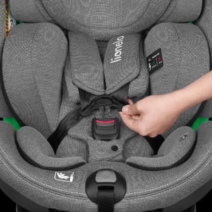 Lionelo - Kindersitz mit Basis, drehbar HARMONY i-Size 40-150 cm schwarz/grau