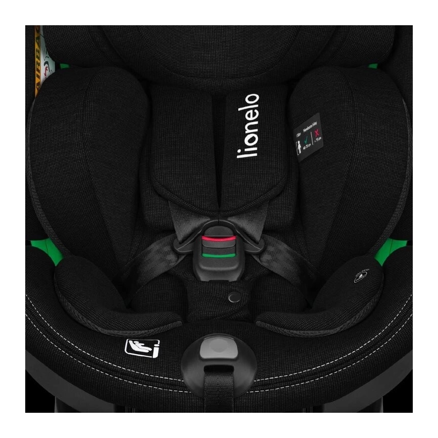 Lionelo - Kindersitz mit Basis, drehbar HARMONY i-Size 40-150 cm schwarz