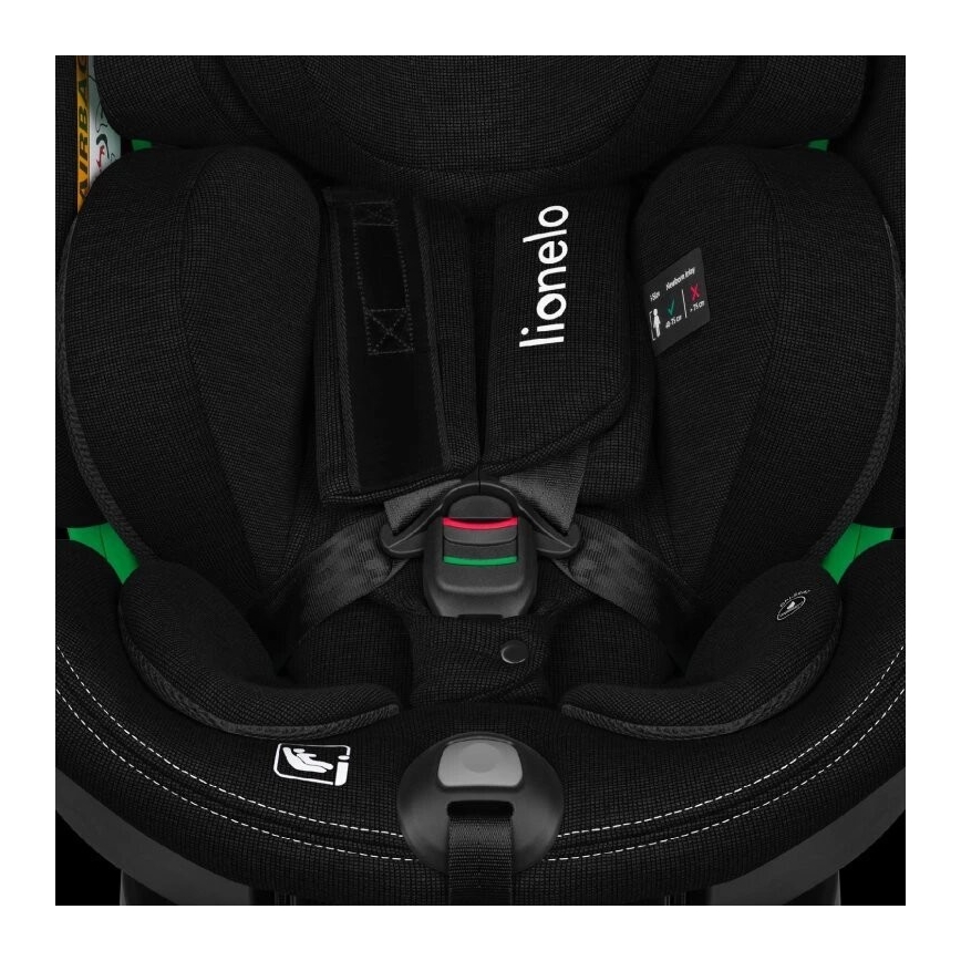 Lionelo - Kindersitz mit Basis, drehbar HARMONY i-Size 40-150 cm schwarz