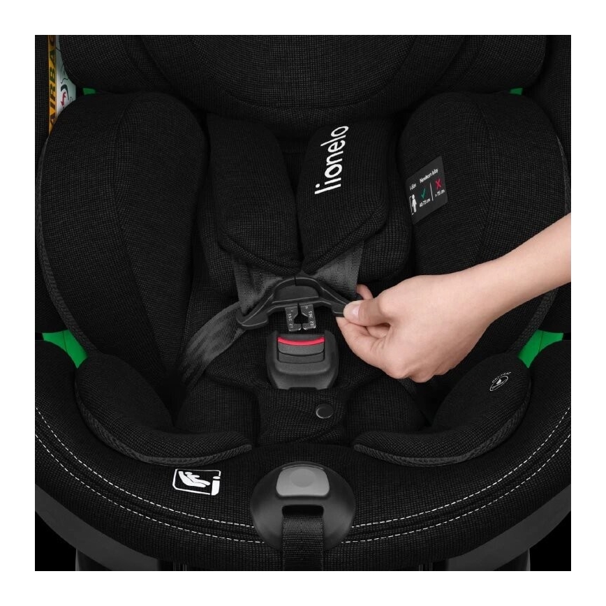 Lionelo - Kindersitz mit Basis, drehbar HARMONY i-Size 40-150 cm schwarz
