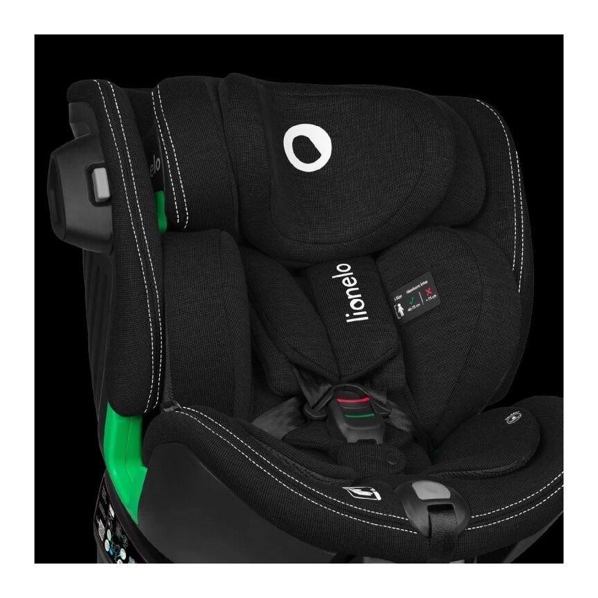 Lionelo - Kindersitz mit Basis, drehbar HARMONY i-Size 40-150 cm schwarz