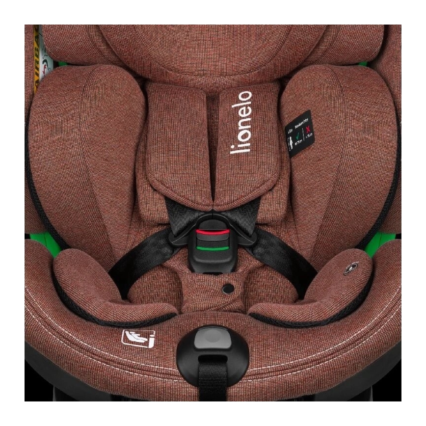Lionelo - Kindersitz mit Basis, drehbar HARMONY i-Size 40-150 cm ziegelrot