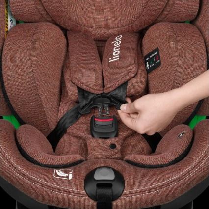 Lionelo - Kindersitz mit Basis, drehbar HARMONY i-Size 40-150 cm ziegelrot