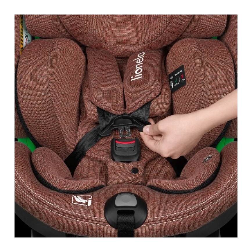 Lionelo - Kindersitz mit Basis, drehbar HARMONY i-Size 40-150 cm ziegelrot