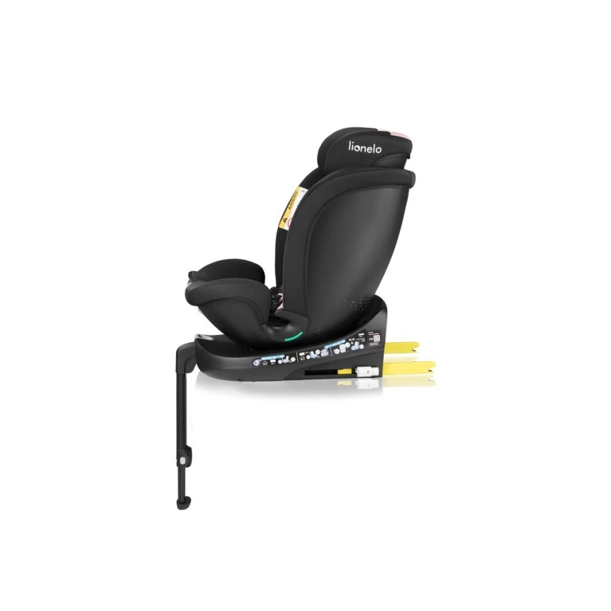Lionelo - Kindersitz mit Basis, drehbar NAVY i-Size 40-150 cm schwarz/rosa