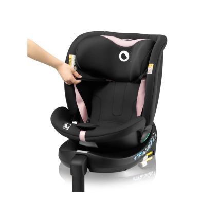 Lionelo - Kindersitz mit Basis, drehbar NAVY i-Size 40-150 cm schwarz/rosa