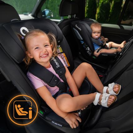 Lionelo - Drehbarer Kindersitz mit Basis BASTIAAN i-Size 40-150 cm Carbon-Schwarz