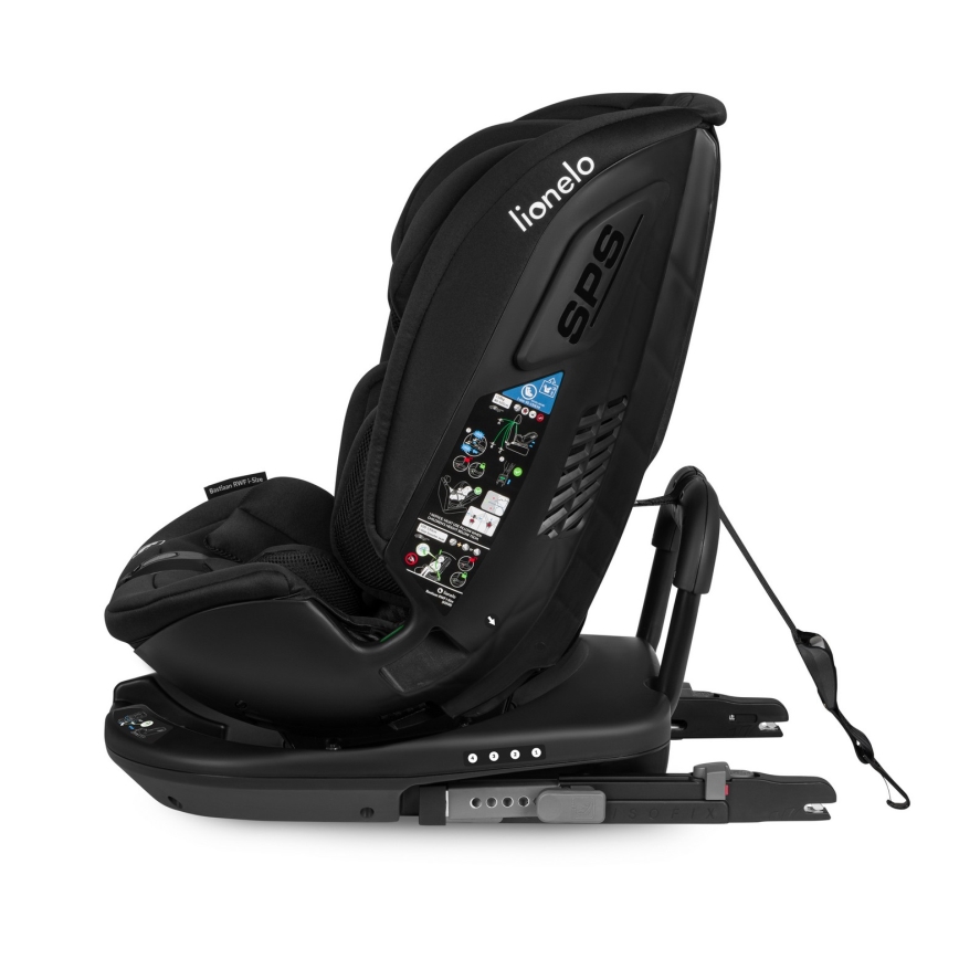 Lionelo - Drehbarer Kindersitz mit Basis BASTIAAN i-Size 40-150 cm Carbon-Schwarz