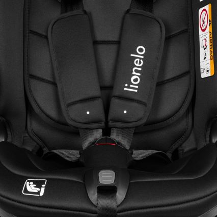 Lionelo - Drehbarer Kindersitz mit Basis BASTIAAN i-Size 40-150 cm Carbon-Schwarz