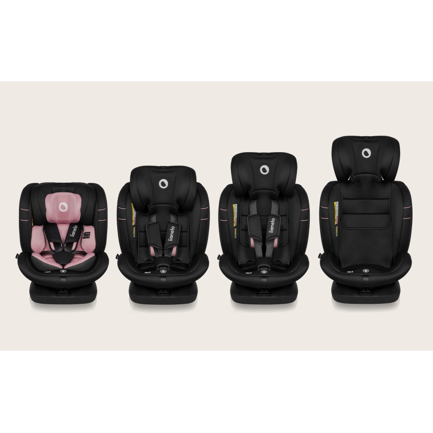 Lionelo - Drehbarer Kindersitz mit Basis BASTIAAN i-Size 40-150 cm Rosenrosa