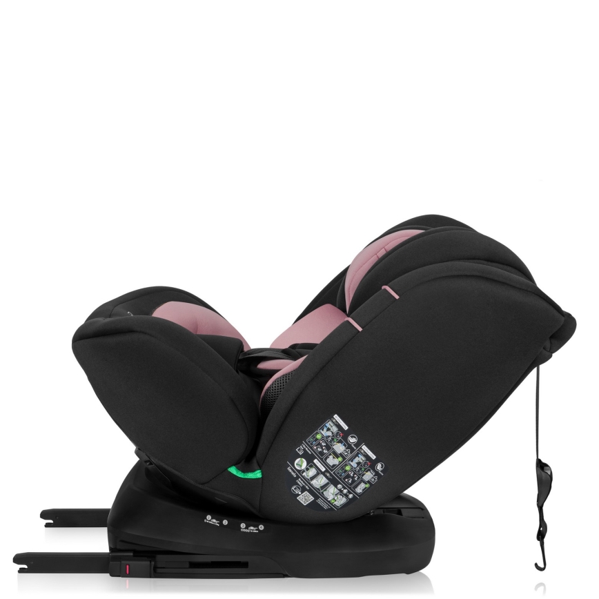 Lionelo - Drehbarer Kindersitz mit Basis BASTIAAN i-Size 40-150 cm Rosenrosa