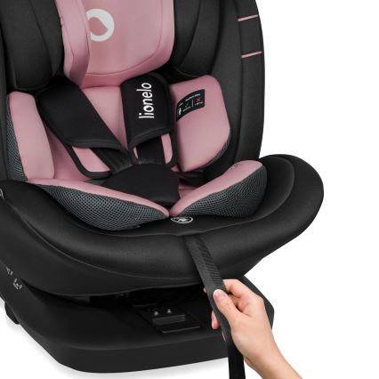 Lionelo - Drehbarer Kindersitz mit Basis BASTIAAN i-Size 40-150 cm Rosenrosa