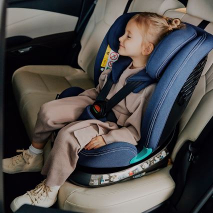 Lionelo - Drehbarer Kindersitz mit Basis BASTIAAN ONE i-Size 40-150 cm Navyblau