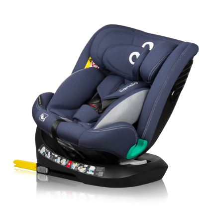 Lionelo - Drehbarer Kindersitz mit Basis BASTIAAN ONE i-Size 40-150 cm Navyblau