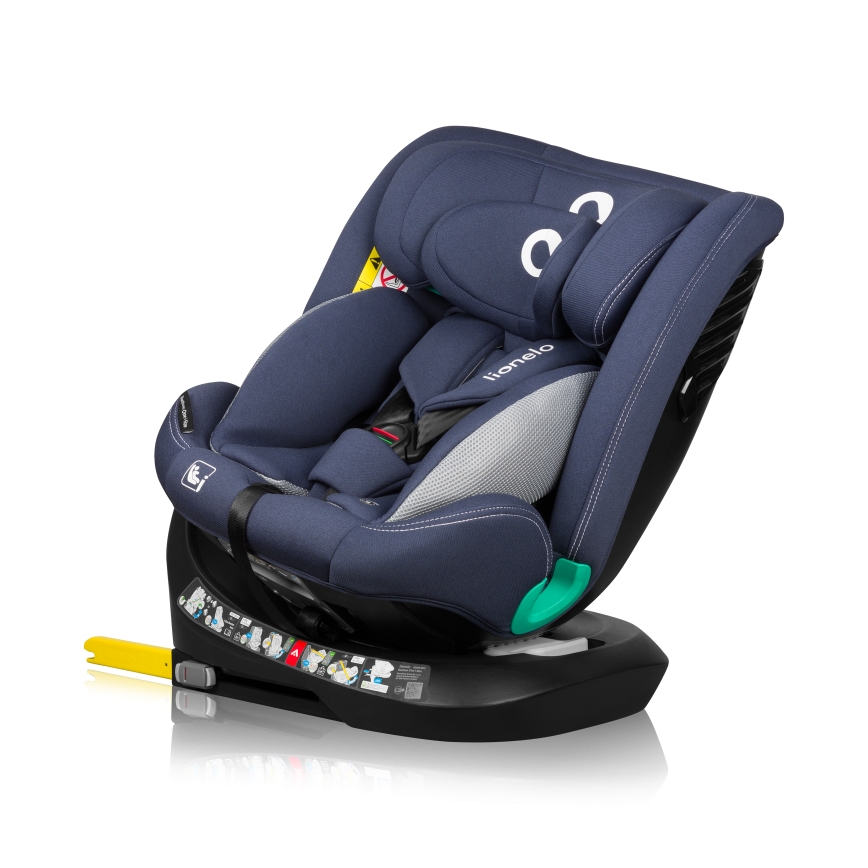 Lionelo - Drehbarer Kindersitz mit Basis BASTIAAN ONE i-Size 40-150 cm Navyblau