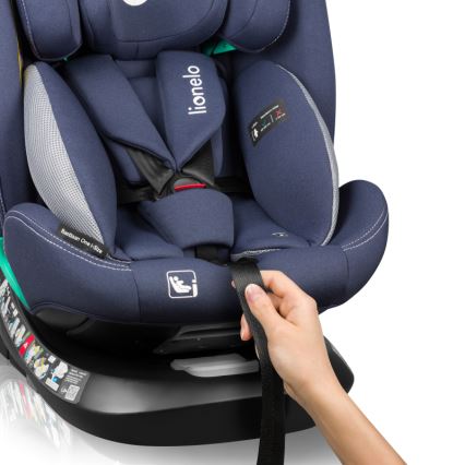 Lionelo - Drehbarer Kindersitz mit Basis BASTIAAN ONE i-Size 40-150 cm Navyblau