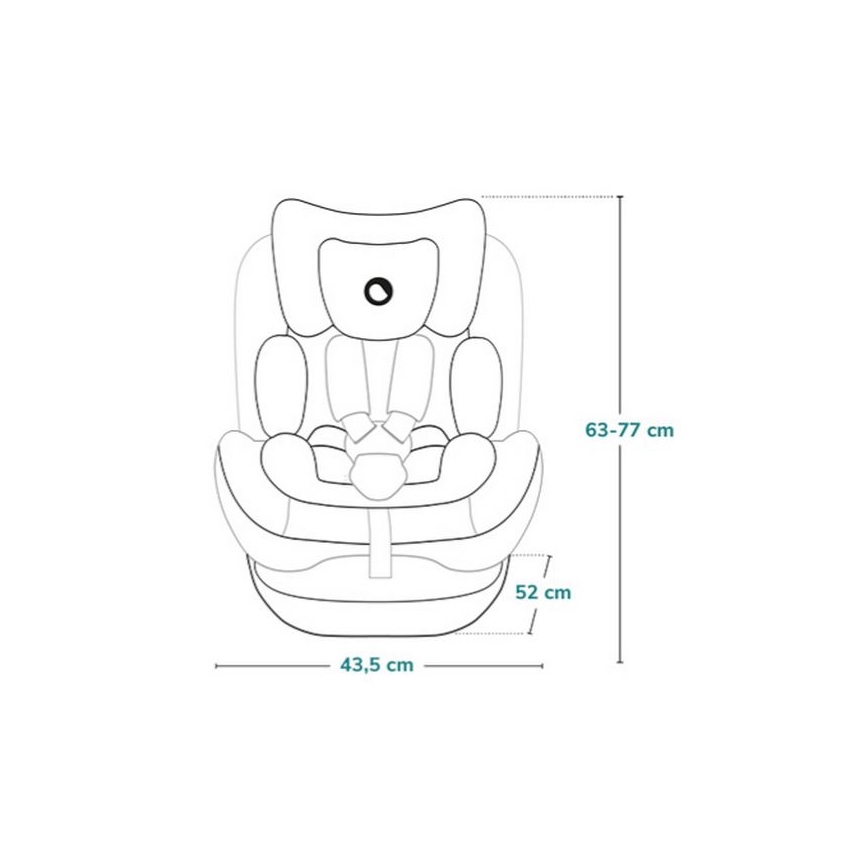 Lionelo - Drehbarer Kindersitz mit Basis BASTIAAN ONE i-Size 40-150 cm Navyblau