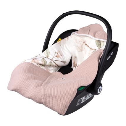Lionelo - Einschlagdecke für Autokindersitz TRAVEL SWADDLE 90x90 cm Beige Magnolia
