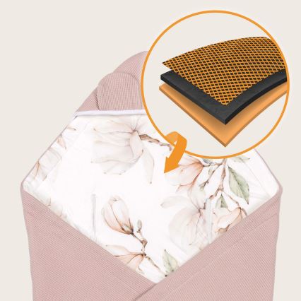 Lionelo - Einschlagdecke für Autokindersitz TRAVEL SWADDLE 90x90 cm Beige Magnolia
