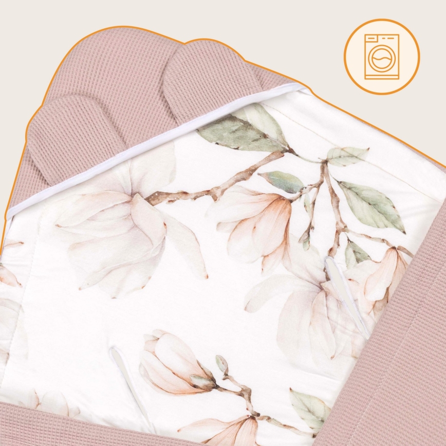 Lionelo - Einschlagdecke für Autokindersitz TRAVEL SWADDLE 90x90 cm Beige Magnolia