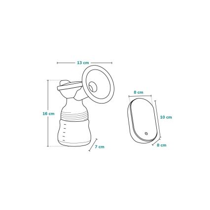 Lionelo - Elektrische, wiederaufladbare Muttermilchpumpe FIDI GO, 5 V, 1200 mAh, 150 ml