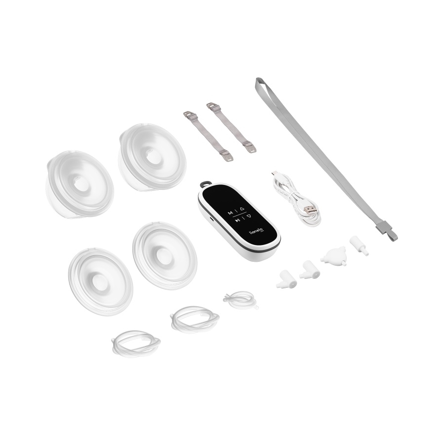 Lionelo - Elektrische, wiederaufladbare Doppel‑Muttermilchpumpe TWEE FREE 5V 1500 mAh 150 ml