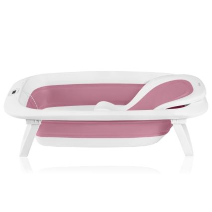 Lionelo - Faltbare Baby-Badewanne mit Thermometer BABY BUBBLE 2x LR44 Magnolienrosa