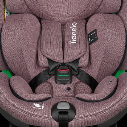 Lionelo - Kindersitz mit Basis, drehbar HARMONY i-Size 40-150 cm rosa