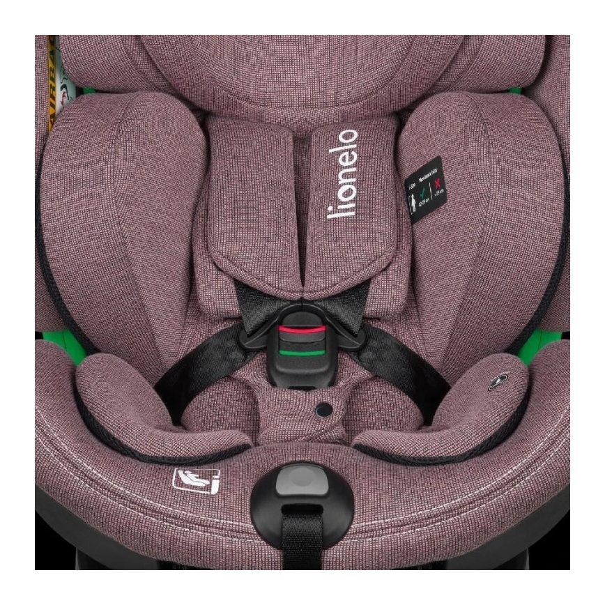 Lionelo - Kindersitz mit Basis, drehbar HARMONY i-Size 40-150 cm rosa