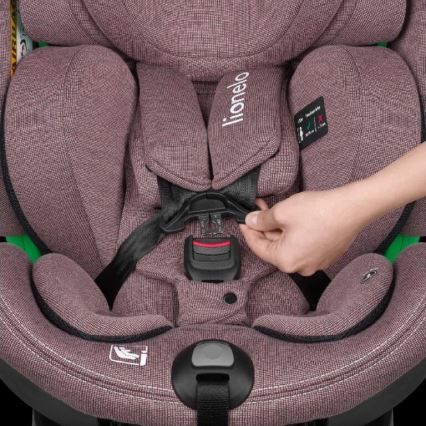 Lionelo - Kindersitz mit Basis, drehbar HARMONY i-Size 40-150 cm rosa