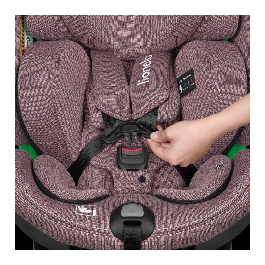 Lionelo - Kindersitz mit Basis, drehbar HARMONY i-Size 40-150 cm rosa