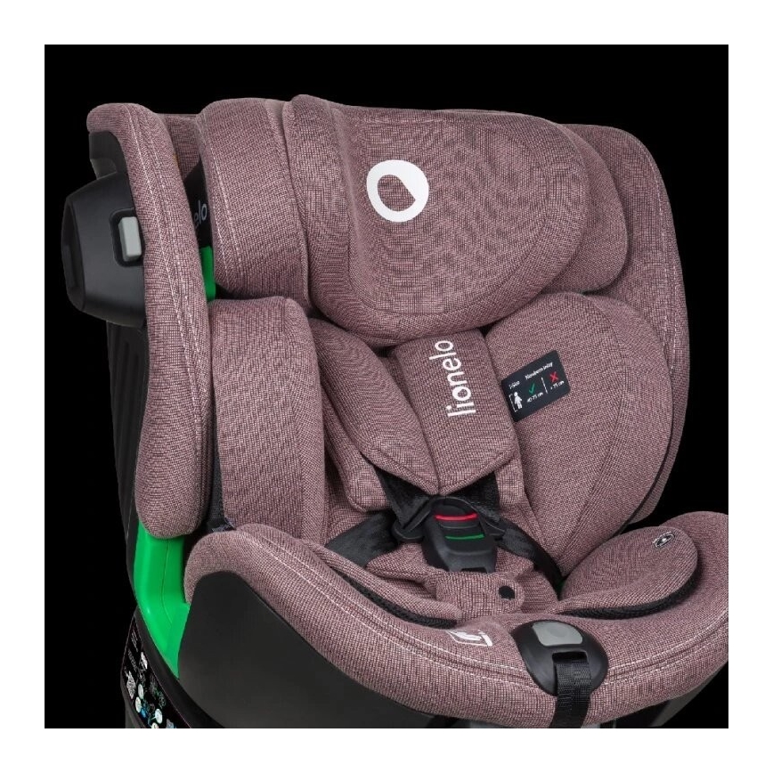 Lionelo - Kindersitz mit Basis, drehbar HARMONY i-Size 40-150 cm rosa