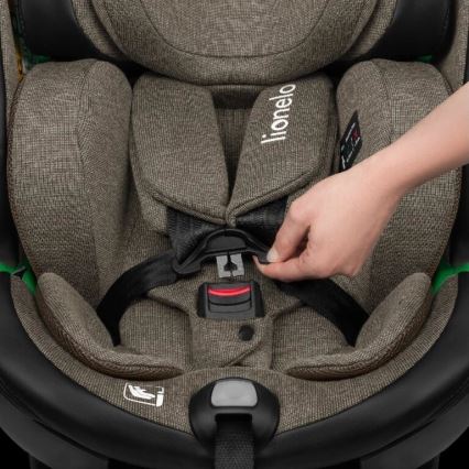 Lionelo - Kindersitz mit Basis drehbar HARMONY i-Size 40-150 cm schwarz/oliv