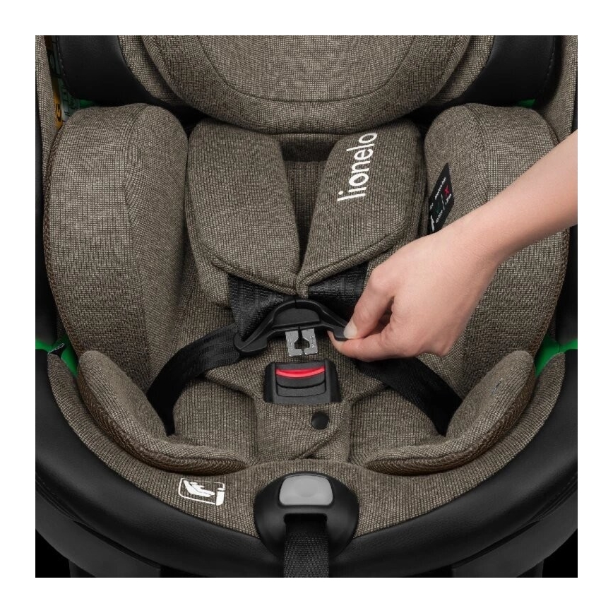 Lionelo - Kindersitz mit Basis drehbar HARMONY i-Size 40-150 cm schwarz/oliv