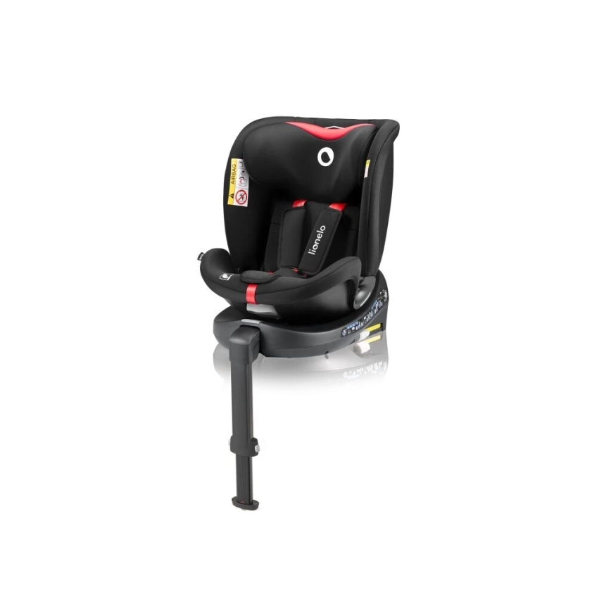 Lionelo - Kindersitz mit Basis, drehbar NAVY i-Size 40-150 cm schwarz/rot