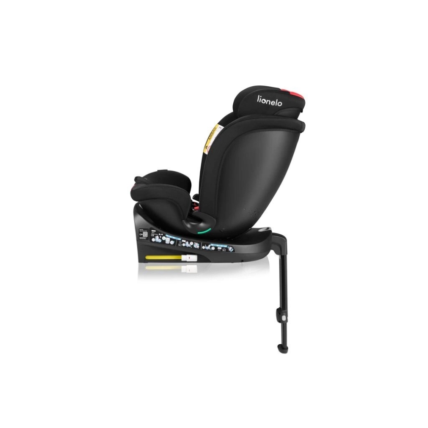 Lionelo - Kindersitz mit Basis, drehbar NAVY i-Size 40-150 cm schwarz/rot