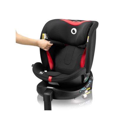 Lionelo - Kindersitz mit Basis, drehbar NAVY i-Size 40-150 cm schwarz/rot
